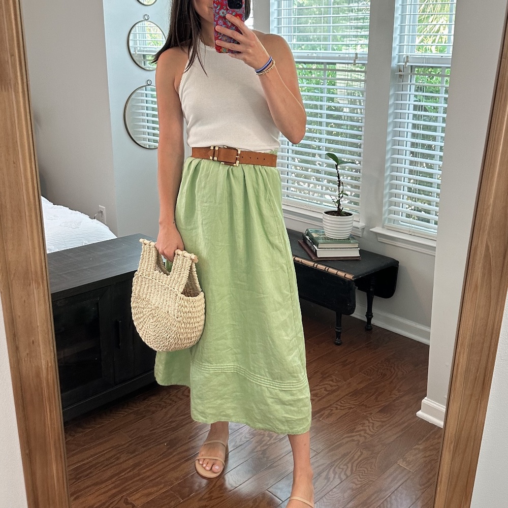 Choices 100% linen skirt with drawstring